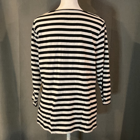 NWOT A.N.D EA WY SIZE XL NAVY BLUE AND WHITE STRIPE WITH PALM TREES 🌴 - Picture 5 of 7